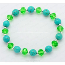 Turquoise semi precious gemstone crystal bracelet charm bangle